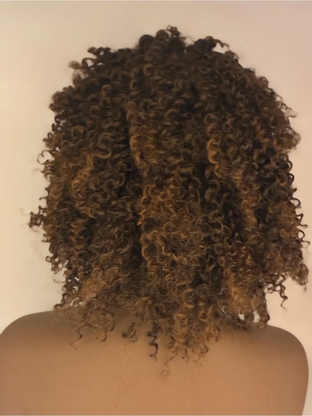Natural Curly Afro Wig - Brown. Synthetic. Color:  T-30